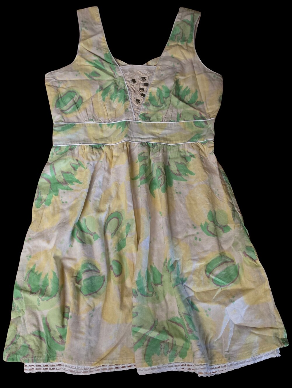 Vintage Free People Y2K Crossback Floral Mini Sund
